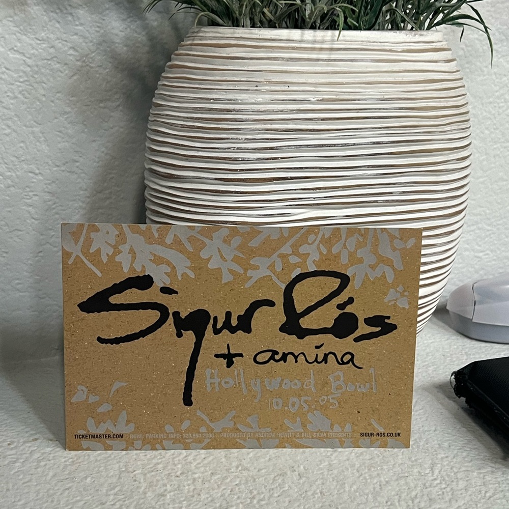 2005 Sigur Ros Hollywood Bowl promo concert show card Icelandic post rock band